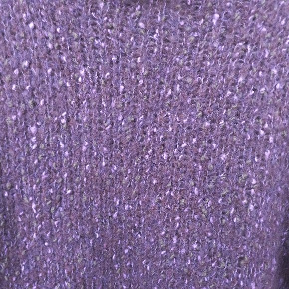 Chunky Purple Wool Blend Mock Neck Sweater- Size L Cozy Warm Gilmore Girls Style - Picture 7 of 13